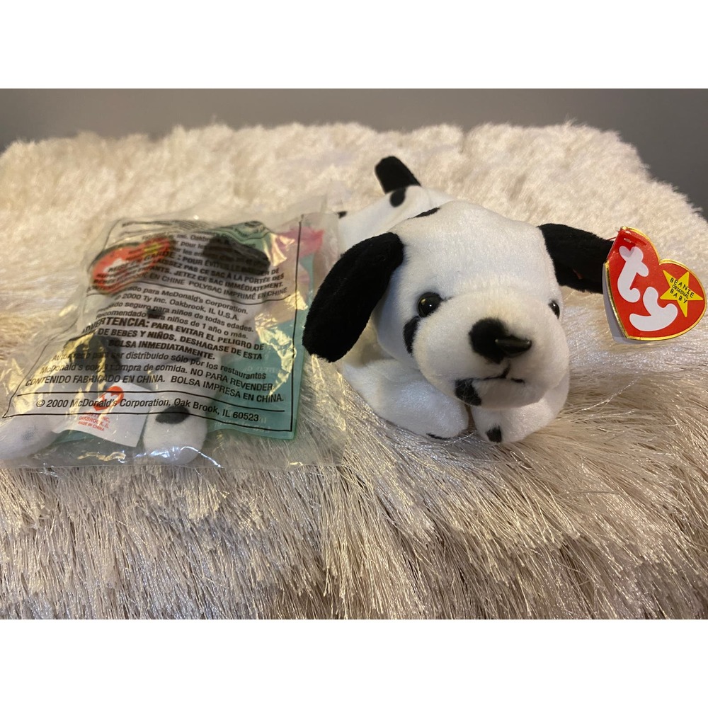 🐾 RARE Ty Beanie Baby DOTTY & UNOPENED TEENIE DOTTY - both have TAG ERRORS! 🐾